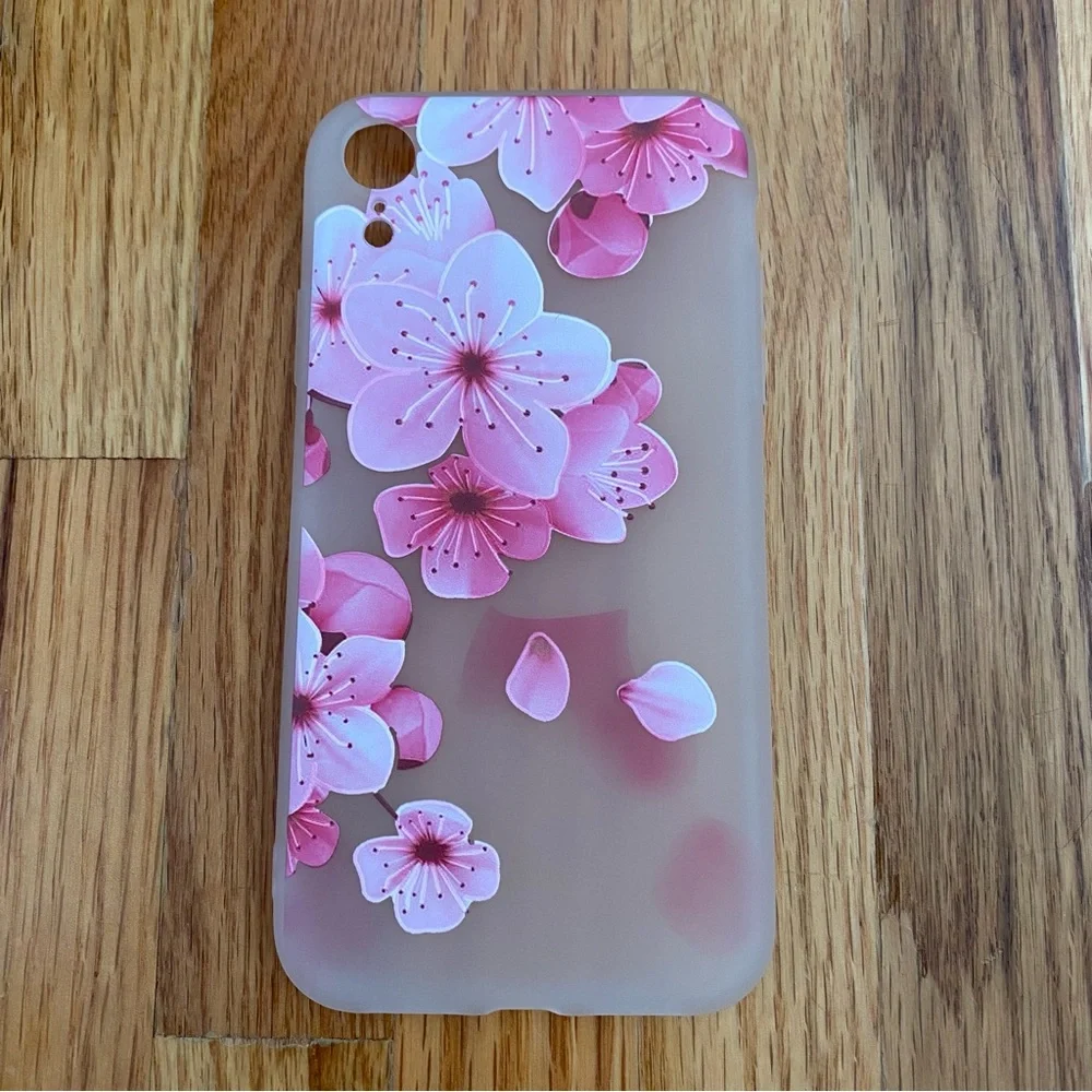 iPhone XR Pink Floral Phone Case Frosted Phone Cover